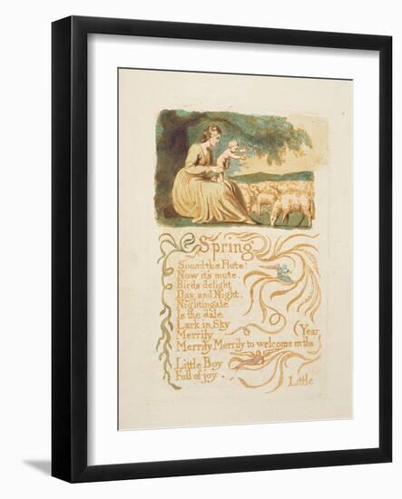 Spring', Plate 12 from 'Songs of Innocence and Experience', after William Blake (1757-1827) C.1808-English-Framed Giclee Print