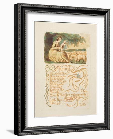 Spring', Plate 12 from 'Songs of Innocence and Experience', after William Blake (1757-1827) C.1808-English-Framed Giclee Print