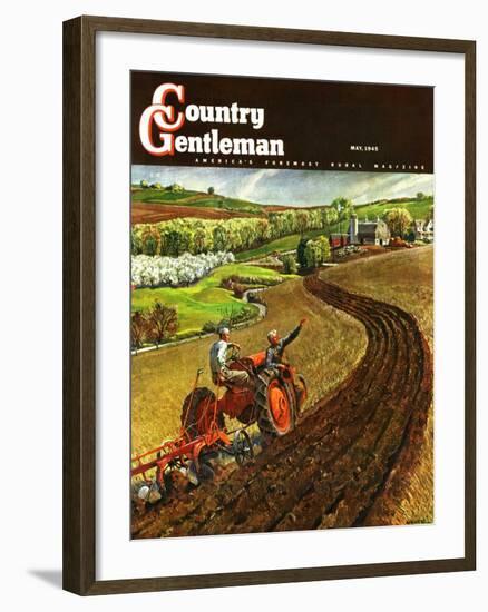 "Spring Plowing," Country Gentleman Cover, May 1, 1945-Peter Helck-Framed Giclee Print