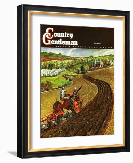 "Spring Plowing," Country Gentleman Cover, May 1, 1945-Peter Helck-Framed Giclee Print