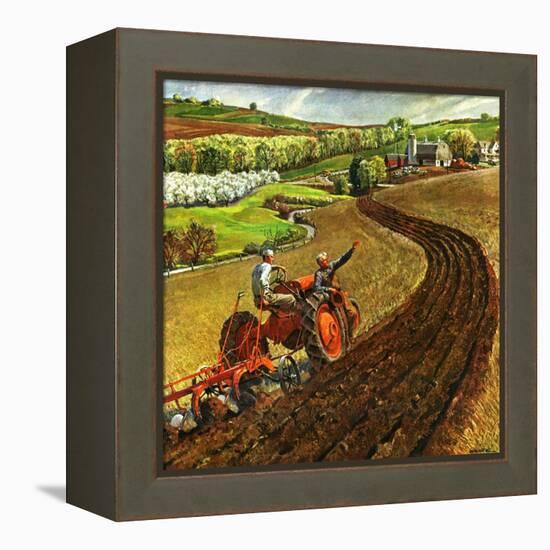 "Spring Plowing,"May 1, 1945-Peter Helck-Framed Premier Image Canvas