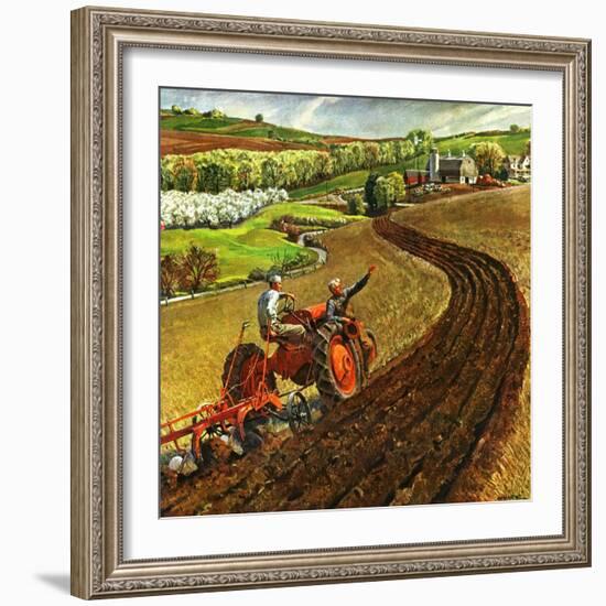 "Spring Plowing,"May 1, 1945-Peter Helck-Framed Giclee Print