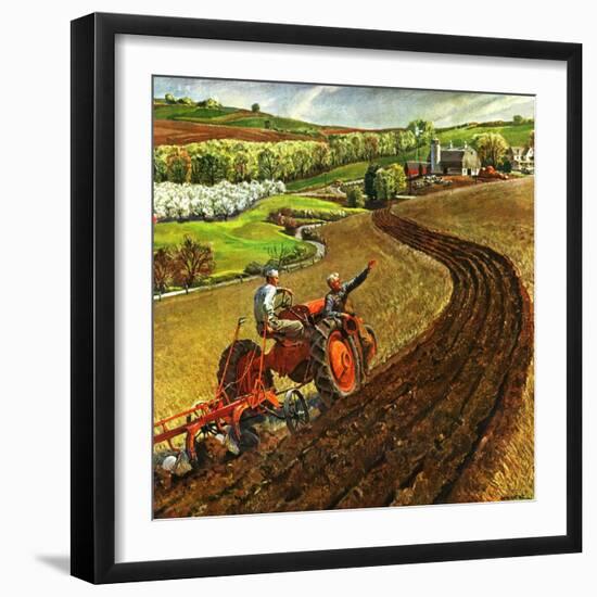 "Spring Plowing,"May 1, 1945-Peter Helck-Framed Giclee Print