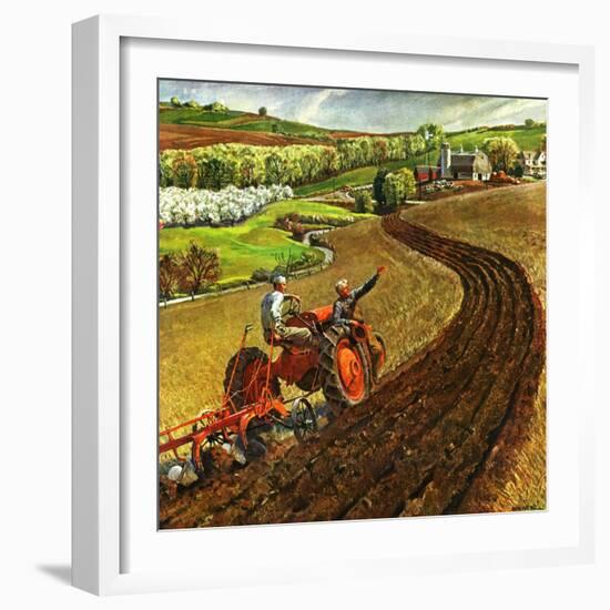 "Spring Plowing,"May 1, 1945-Peter Helck-Framed Giclee Print