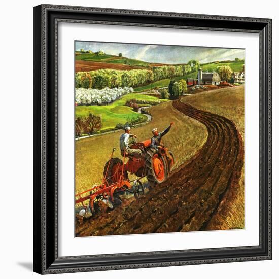 "Spring Plowing,"May 1, 1945-Peter Helck-Framed Giclee Print