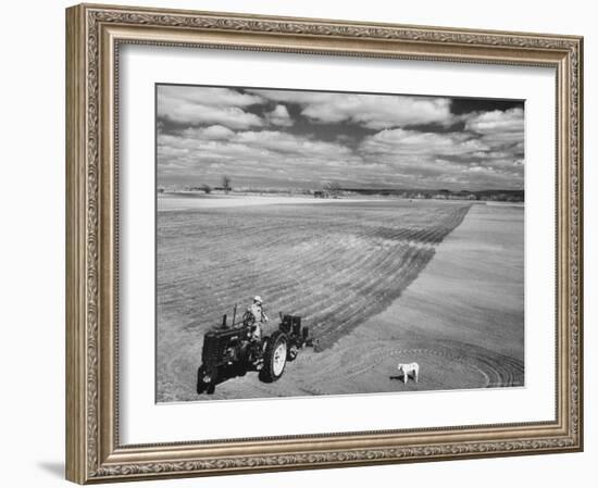 Spring Plowing on Farm in de Soto, Kansas-Francis Miller-Framed Photographic Print