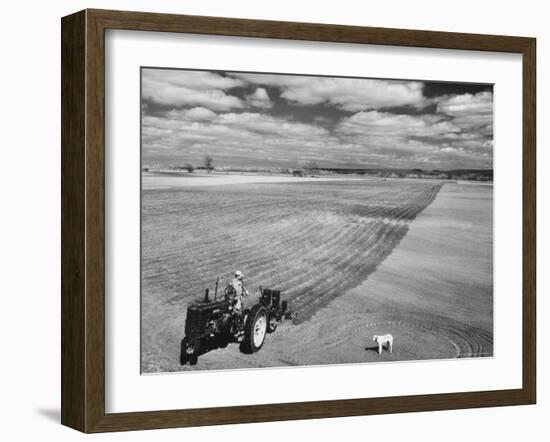 Spring Plowing on Farm in de Soto, Kansas-Francis Miller-Framed Photographic Print