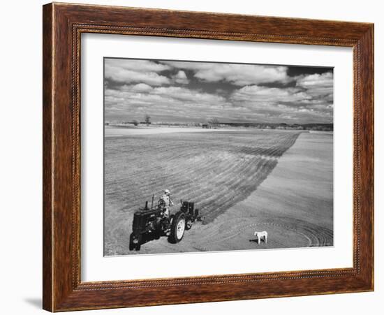 Spring Plowing on Farm in de Soto, Kansas-Francis Miller-Framed Photographic Print