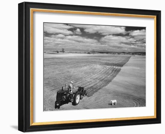 Spring Plowing on Farm in de Soto, Kansas-Francis Miller-Framed Photographic Print