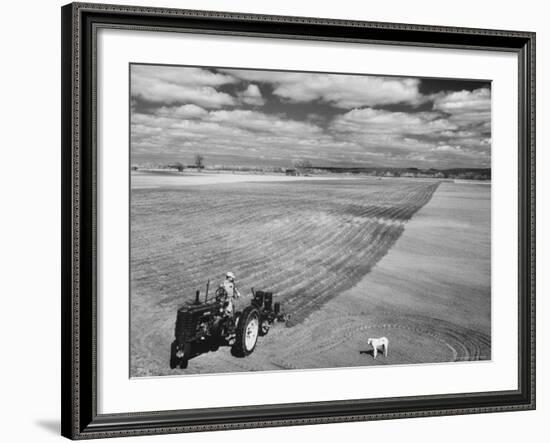 Spring Plowing on Farm in de Soto, Kansas-Francis Miller-Framed Photographic Print