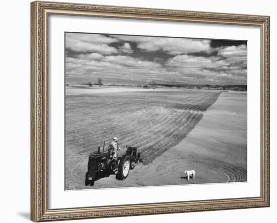 Spring Plowing on Farm in de Soto, Kansas-Francis Miller-Framed Photographic Print