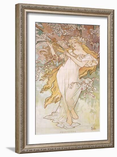 Spring; Printemps, C.1896-Alphonse Mucha-Framed Giclee Print