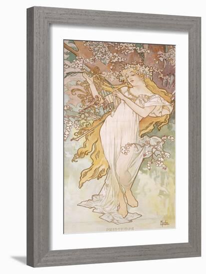 Spring; Printemps, C.1896-Alphonse Mucha-Framed Giclee Print