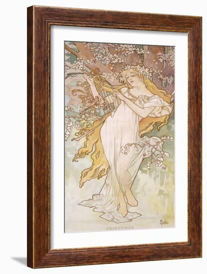 Spring; Printemps, C.1896-Alphonse Mucha-Framed Giclee Print