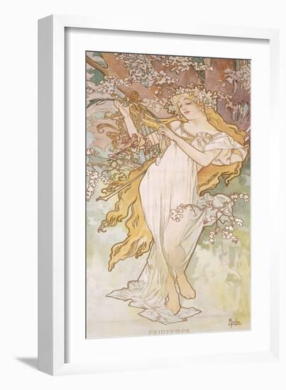 Spring; Printemps, C.1896-Alphonse Mucha-Framed Giclee Print