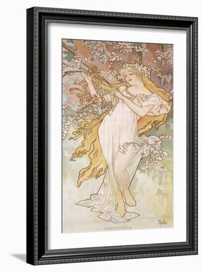 Spring; Printemps, C.1896-Alphonse Mucha-Framed Giclee Print