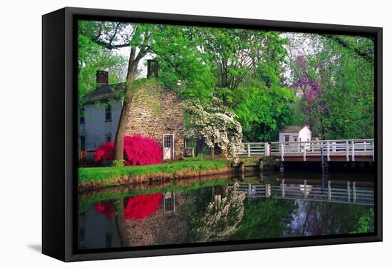 Spring Scene At The Griggstown Bridge, New Jersey-George Oze-Framed Premier Image Canvas