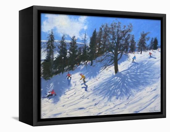 Spring Skiers, Verbier, 2010-Andrew Macara-Framed Premier Image Canvas