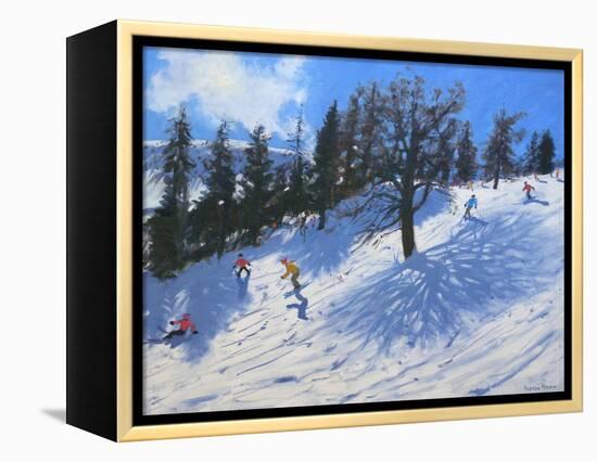 Spring Skiers, Verbier, 2010-Andrew Macara-Framed Premier Image Canvas