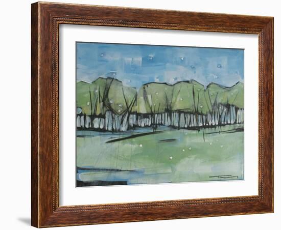 Spring Snow Treeline-Tim Nyberg-Framed Giclee Print