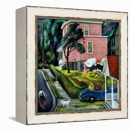 "Spring Storm Blowing In", April 26, 1952-John Falter-Framed Premier Image Canvas