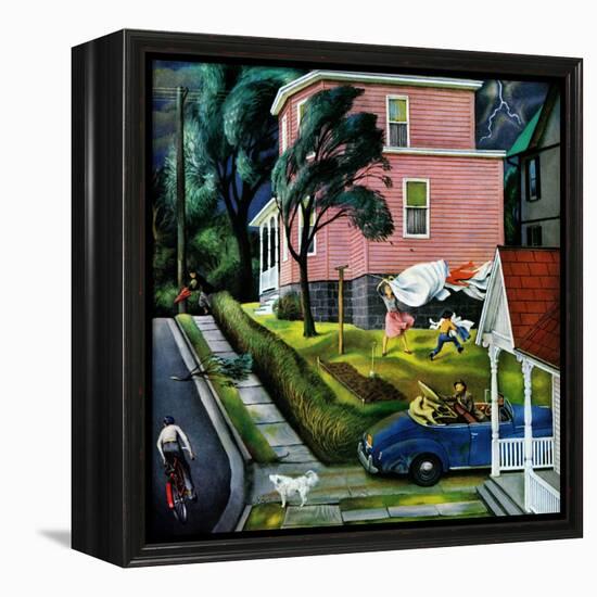 "Spring Storm Blowing In", April 26, 1952-John Falter-Framed Premier Image Canvas