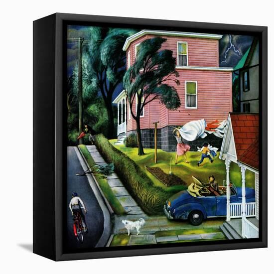 "Spring Storm Blowing In", April 26, 1952-John Falter-Framed Premier Image Canvas