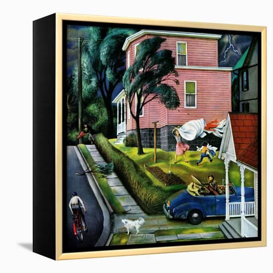 "Spring Storm Blowing In", April 26, 1952-John Falter-Framed Premier Image Canvas