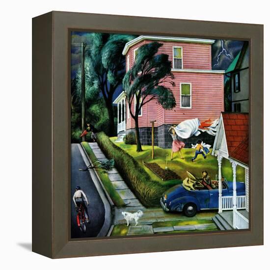 "Spring Storm Blowing In", April 26, 1952-John Falter-Framed Premier Image Canvas