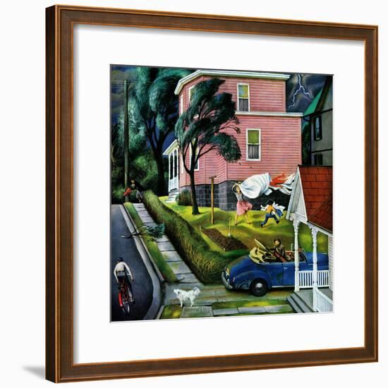 "Spring Storm Blowing In", April 26, 1952-John Falter-Framed Premium Giclee Print