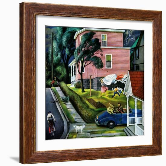 "Spring Storm Blowing In", April 26, 1952-John Falter-Framed Premium Giclee Print