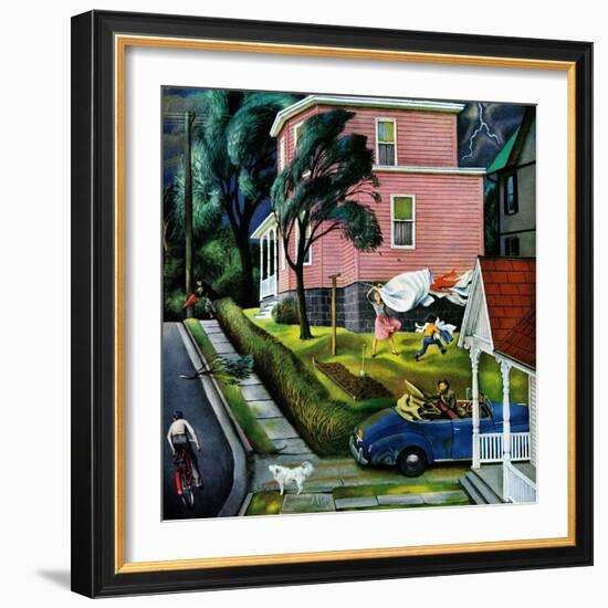 "Spring Storm Blowing In", April 26, 1952-John Falter-Framed Premium Giclee Print