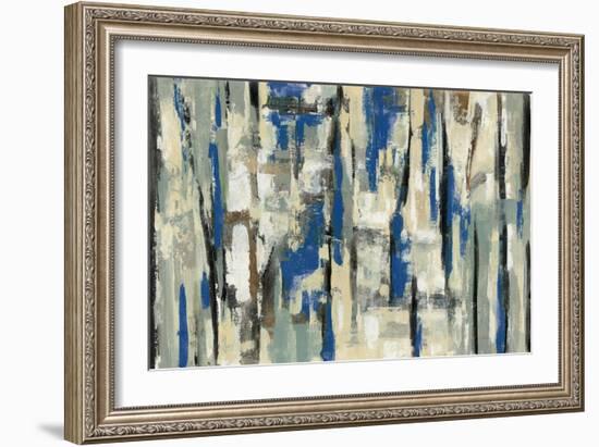 Spring Stripes Blue-Silvia Vassileva-Framed Art Print