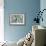 Spring Stripes Blue-Silvia Vassileva-Framed Art Print displayed on a wall