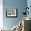 Spring Stripes Blue-Silvia Vassileva-Framed Art Print displayed on a wall
