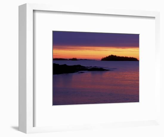 Spring Sunrise Silhouettes Edwards Island and Clouds on Lake Superior, Isle Royale National Park-Mark Carlson-Framed Photographic Print