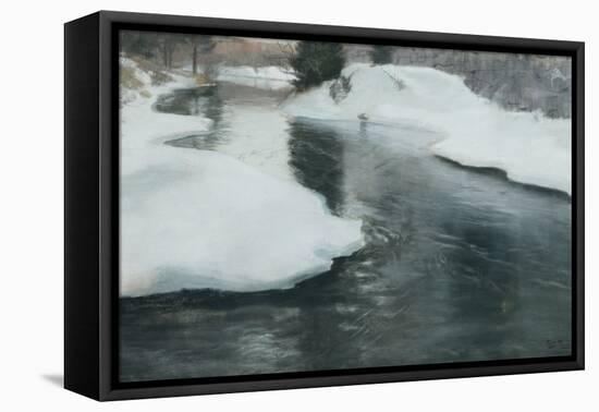 Spring Thaw, 1887 pastel on paper-Fritz Thaulow-Framed Premier Image Canvas