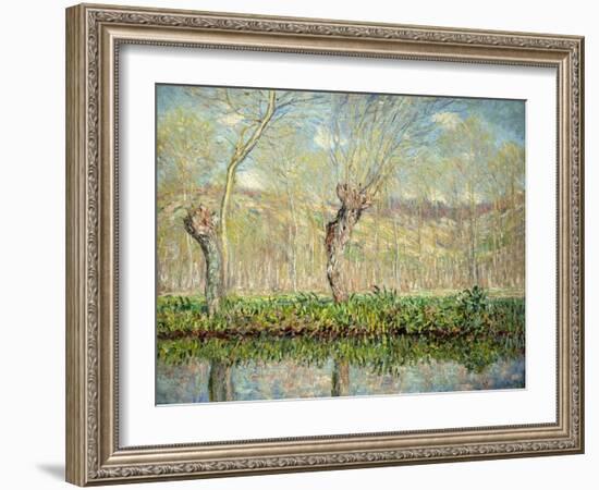 Spring, the Border of L'Epte; Printemps, Bord De L'Epte, 1885-Claude Monet-Framed Giclee Print