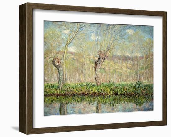 Spring, the Border of L'Epte; Printemps, Bord De L'Epte, 1885-Claude Monet-Framed Giclee Print