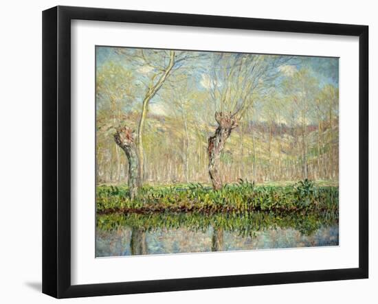 Spring, the Border of l'Epte-Claude Monet-Framed Giclee Print