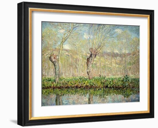 Spring, the Border of l'Epte-Claude Monet-Framed Giclee Print