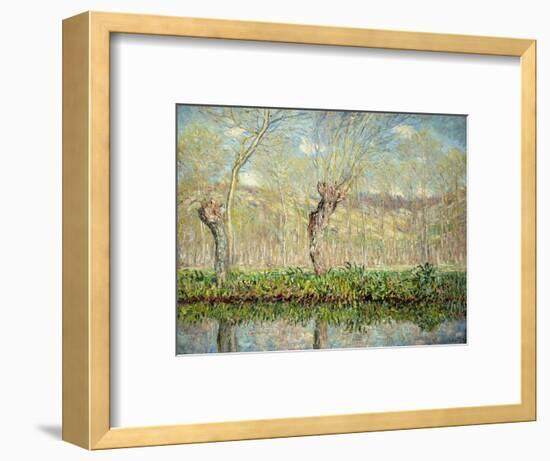 Spring, the Border of l'Epte-Claude Monet-Framed Premium Giclee Print