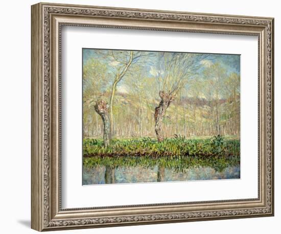 Spring, the Border of l'Epte-Claude Monet-Framed Giclee Print