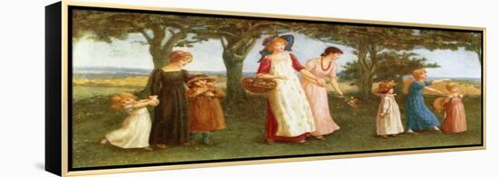 'Spring time' by Kate Greenaway-Kate Greenaway-Framed Premier Image Canvas