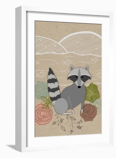 Spring Time Raccoon-Lantern Press-Framed Art Print