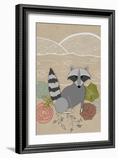 Spring Time Raccoon-Lantern Press-Framed Art Print