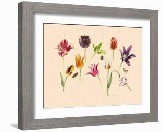 spring tulips and insects-Alison Cooper-Framed Giclee Print