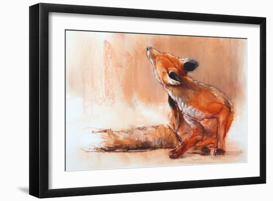 Spring Vixen, 2022, (pastel on paper)-Mark Adlington-Framed Giclee Print