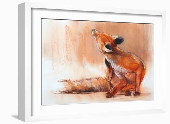 Spring Vixen, 2022, (pastel on paper)-Mark Adlington-Framed Giclee Print