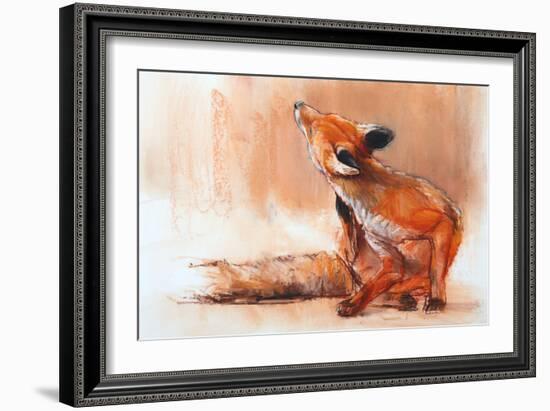 Spring Vixen, 2022, (pastel on paper)-Mark Adlington-Framed Giclee Print